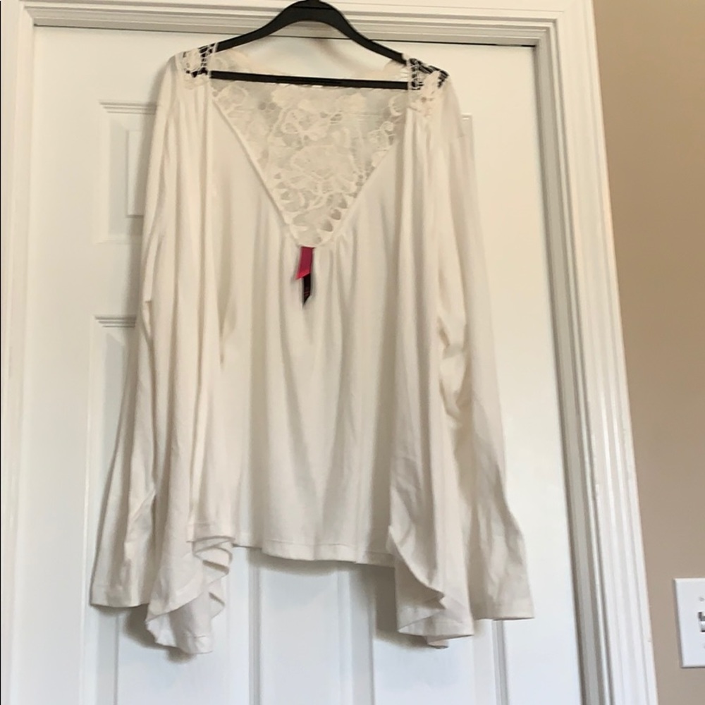 Lace back cotton cardigan